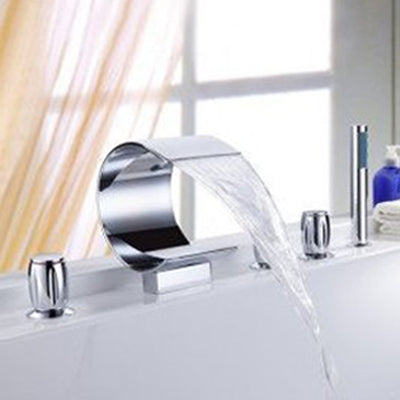 Chrome Bathtub Waterfall Filler Faucet Set