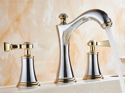 Bellagio- Mounted Crystal 8" Inch Wide Spread Bathroom Faucet
