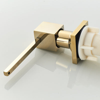 Gold square polished brass kitchen soap dispenser