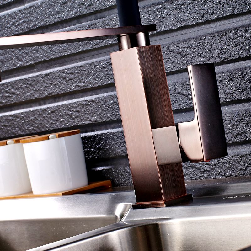 Cafe Brushed Copper - Brushed bronze Industrial Hose Nine Model Kitchen Faucet