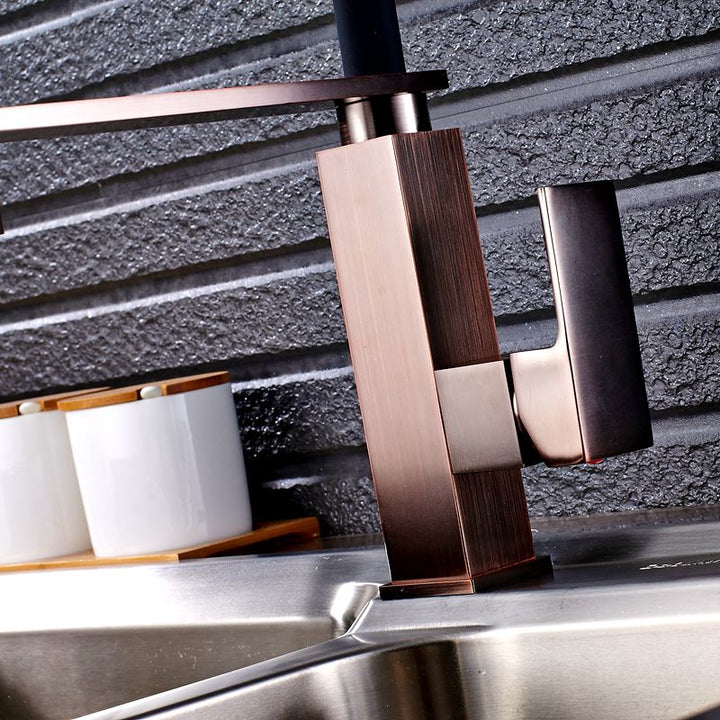 Cafe Brushed Copper - Brushed bronze Industrial Hose Nine Model Kitchen Faucet
