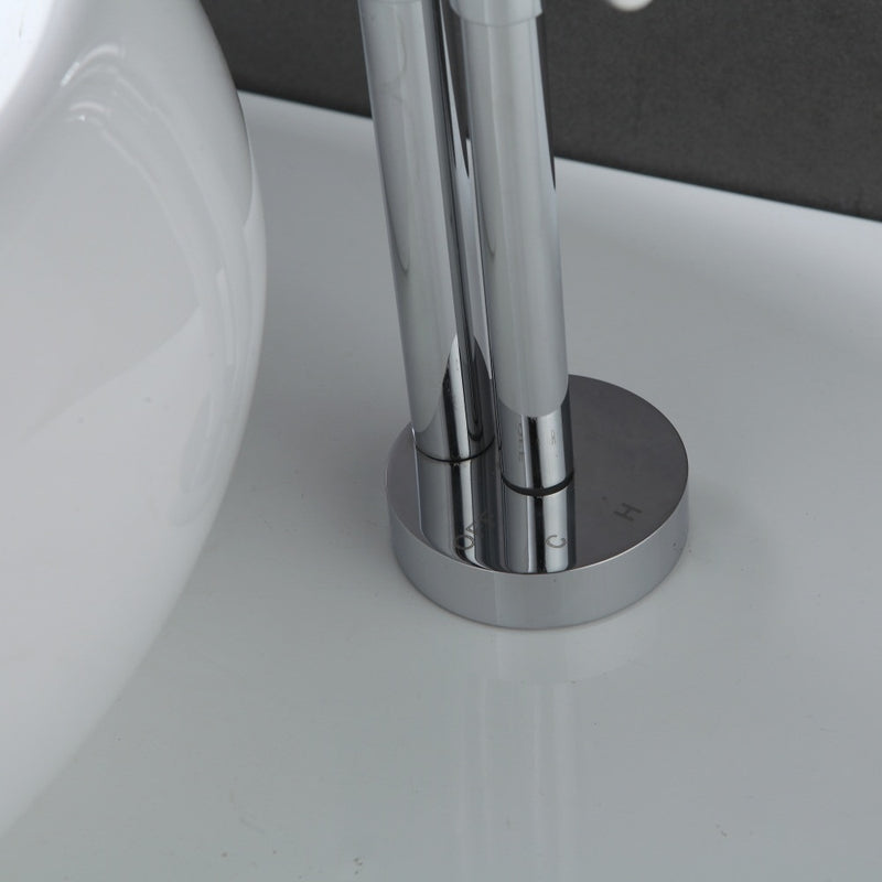 Chrome tall vessel bathroom faucet