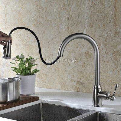 Traditional Victorian Kitchen Faucet with Pull Out Dual Sprayer