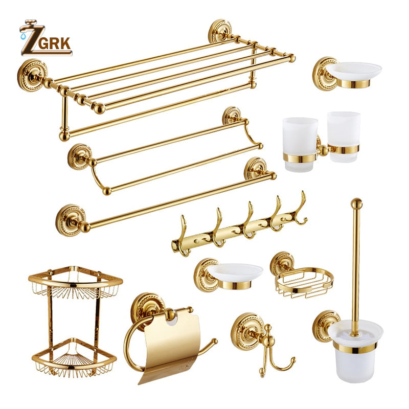 Gold polished brass Victoria bathroom accessories