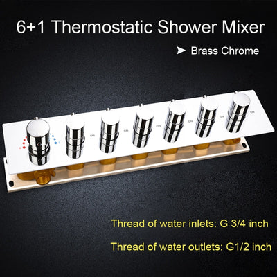 Monsoon Monster Rain Shower Head 32"x24" LED smart Bluetooth Thermostatic 5 way function for rain,waterfall,mist and Monsoom with hand spray and 6 body jets completed shower kit