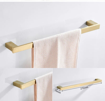 Brushed gold bathroom accessories