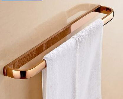 Rose gold polished bathroom accessories