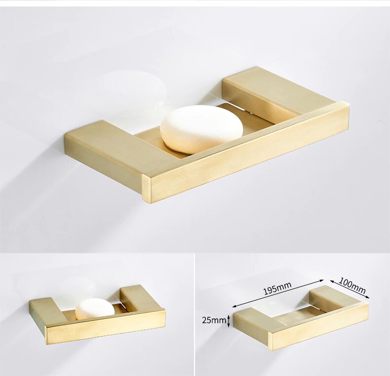 Brushed gold bathroom accessories