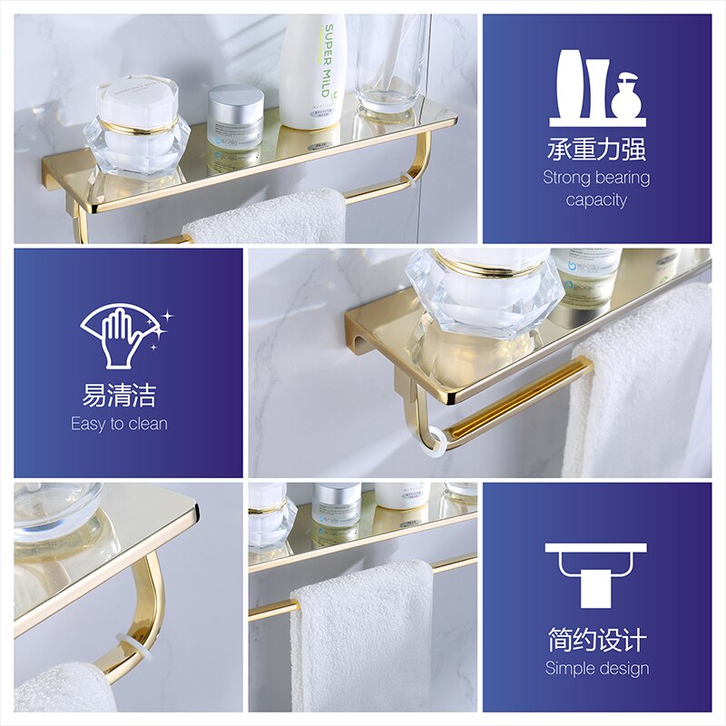 Gold polish modern bathroom accessories