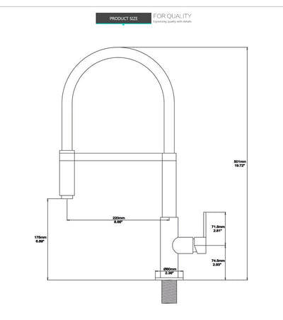 Black Euro Design Kitchen Faucet With Rubber Goose Neck Pull Out