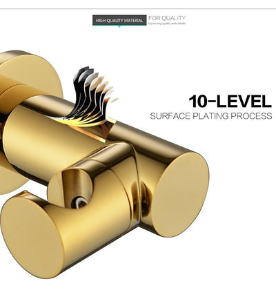 Gold Shiny Polish 2 Way Function Diverter Shower Kit