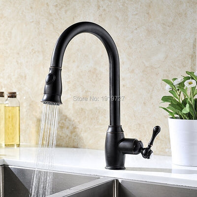 Traditional Victorian Kitchen Faucet with Pull Out Dual Sprayer