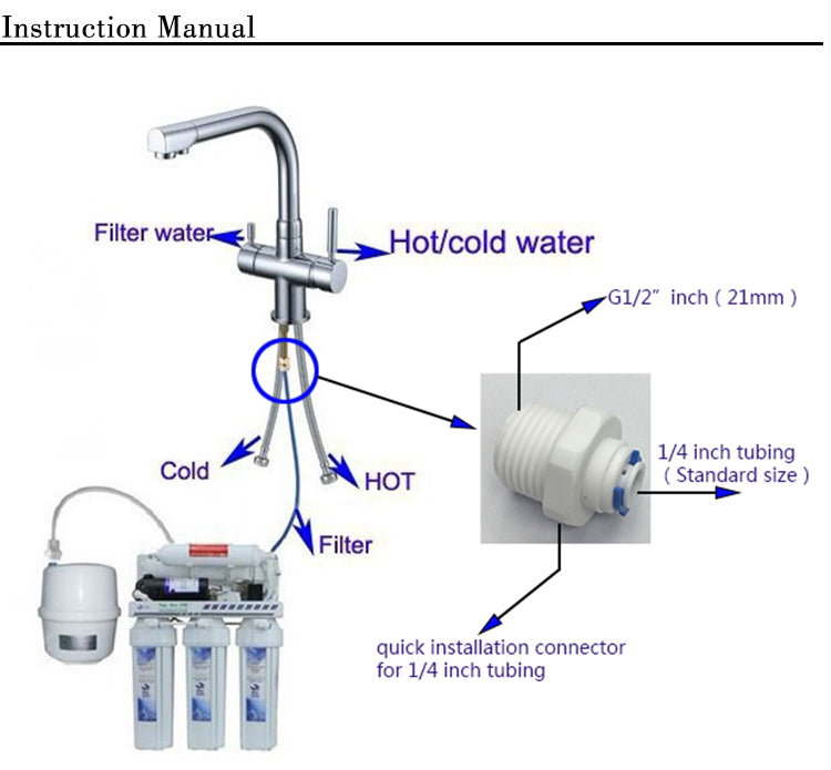 3 Way Gold Kitchen Faucet with hot and cold water filter faucet option