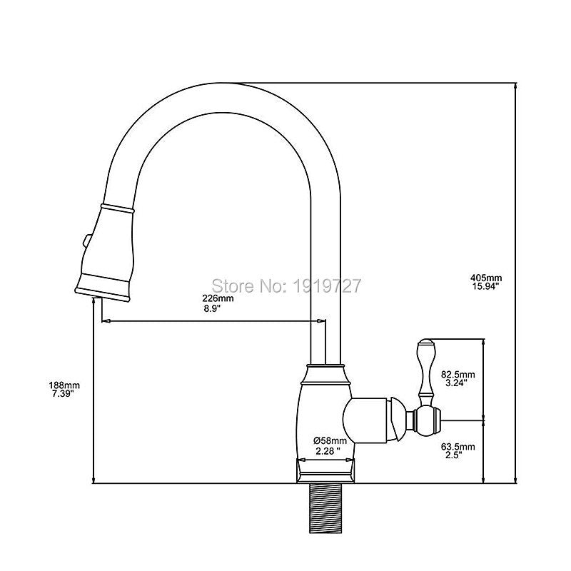 Traditional Victorian Kitchen Faucet with Pull Out Dual Sprayer