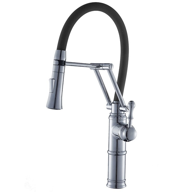 Black-Green  Articulating Kitchen Faucet with hose dual spray