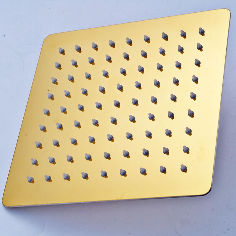 Brushed gold -Black-Gold-Chrome Square-Round 12"-10"-8" Inch  rain shower head