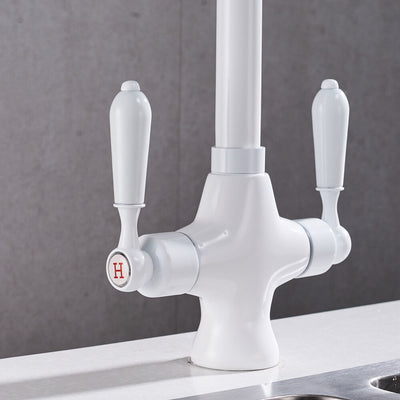White bar kitchen faucet