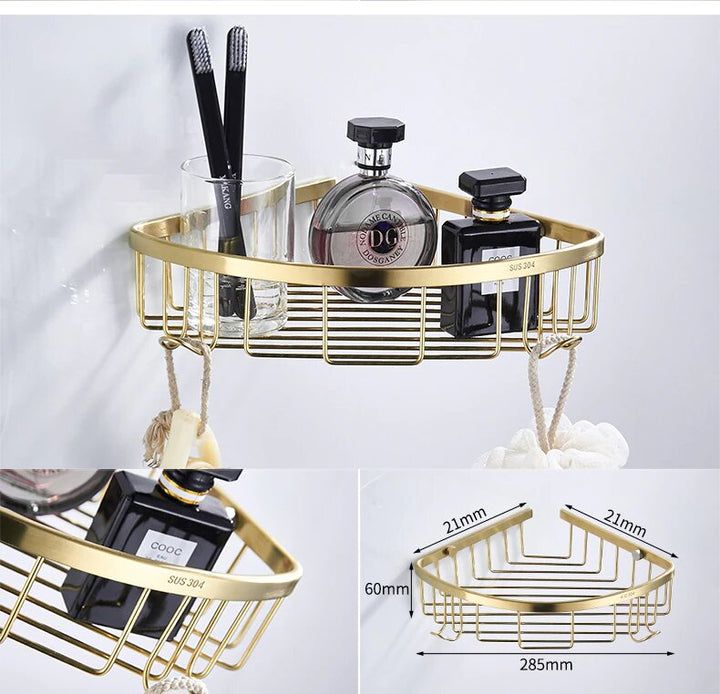 Brushed gold bathroom accessories