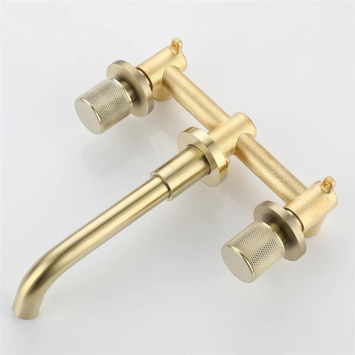 Roshen-Brushed Gold Wall Mounted Bathroom Faucet