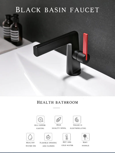 Black-Brushed gold modern single hole bathroom faucet