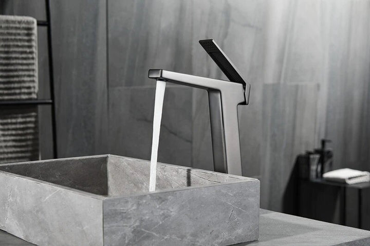 Glock-Brushed gold-Grey-White-Black-Black with red Tall and short faucet