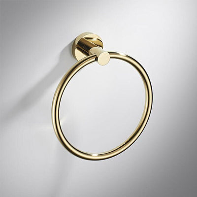 Gold polished brass round bathroom accessories