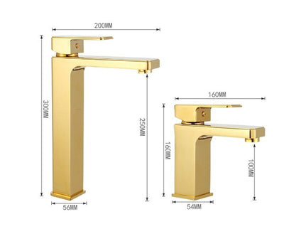 Gold polish - Gold two tone color Tall and short single hole bathroom faucet