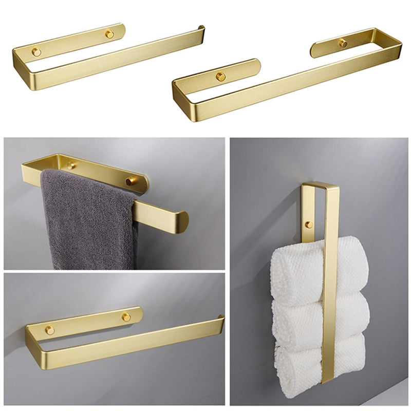 Brushed gold towel holder rack