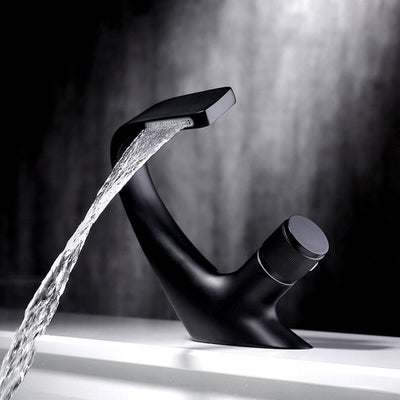 Black Matte -Chrome- Single Hole Bathroom Faucet
