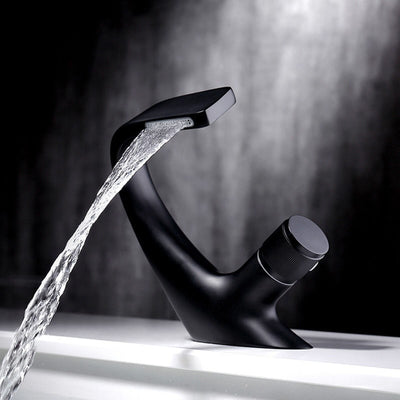 Cartagena-Black Matte -Chrome- Single Hole Bathroom Faucet