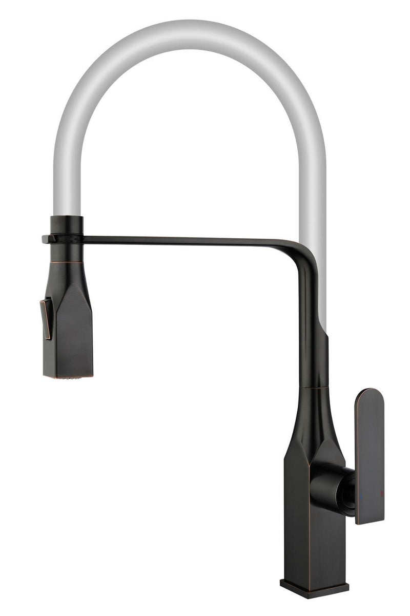 Black square kitchen faucet