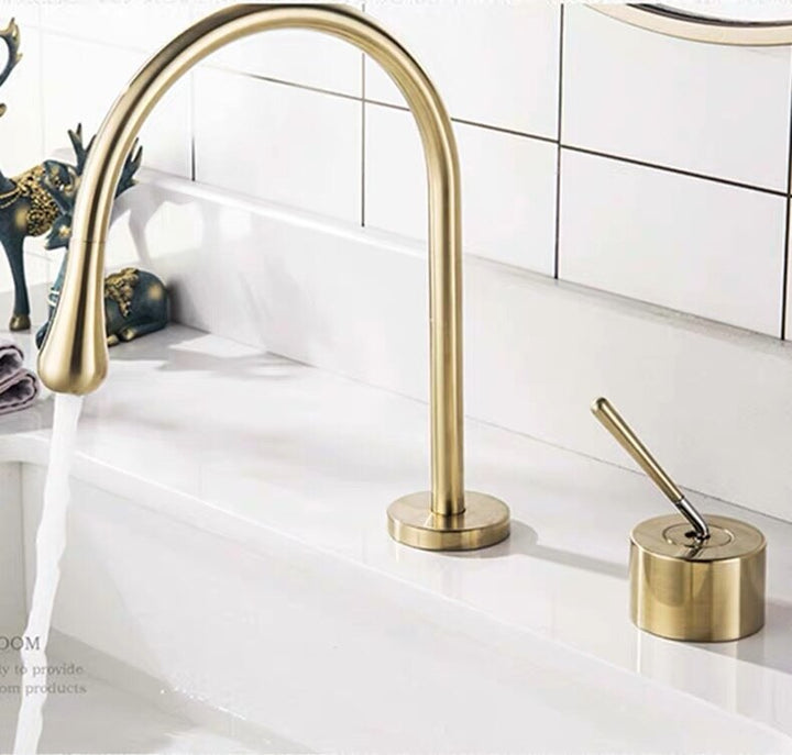 Tear drop-Modern 8" inch wide spread bathroom faucets