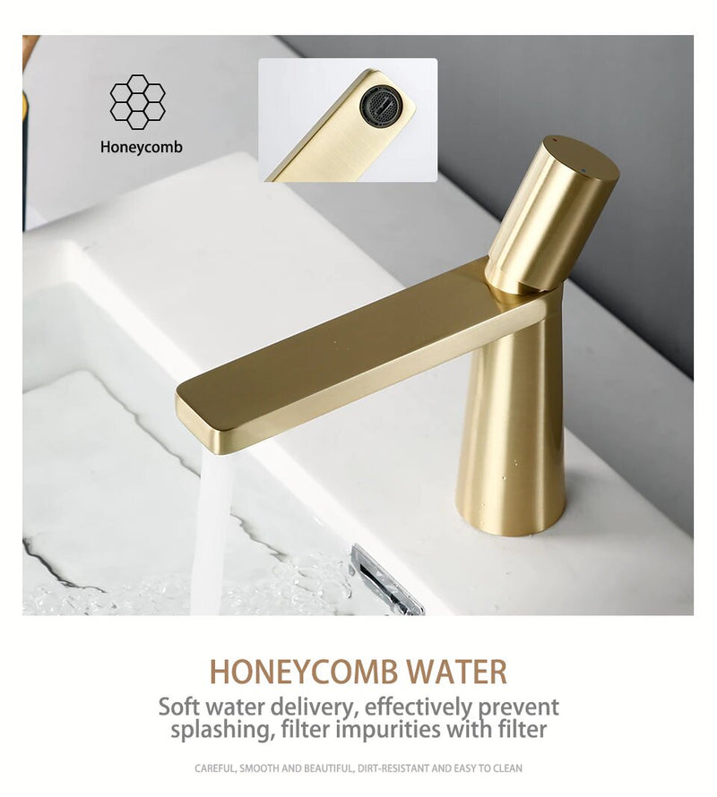 Brushed rose gold -brushed gold-Matte Black-White Single Hole Bathroom Faucet