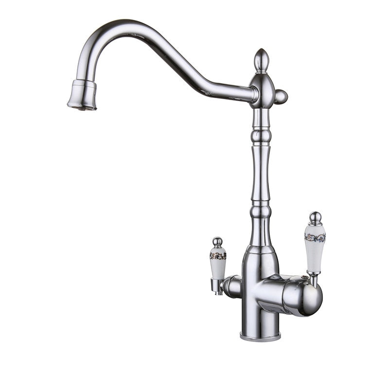 Victorian Traditional Kitchen Faucet with Porcelain handle