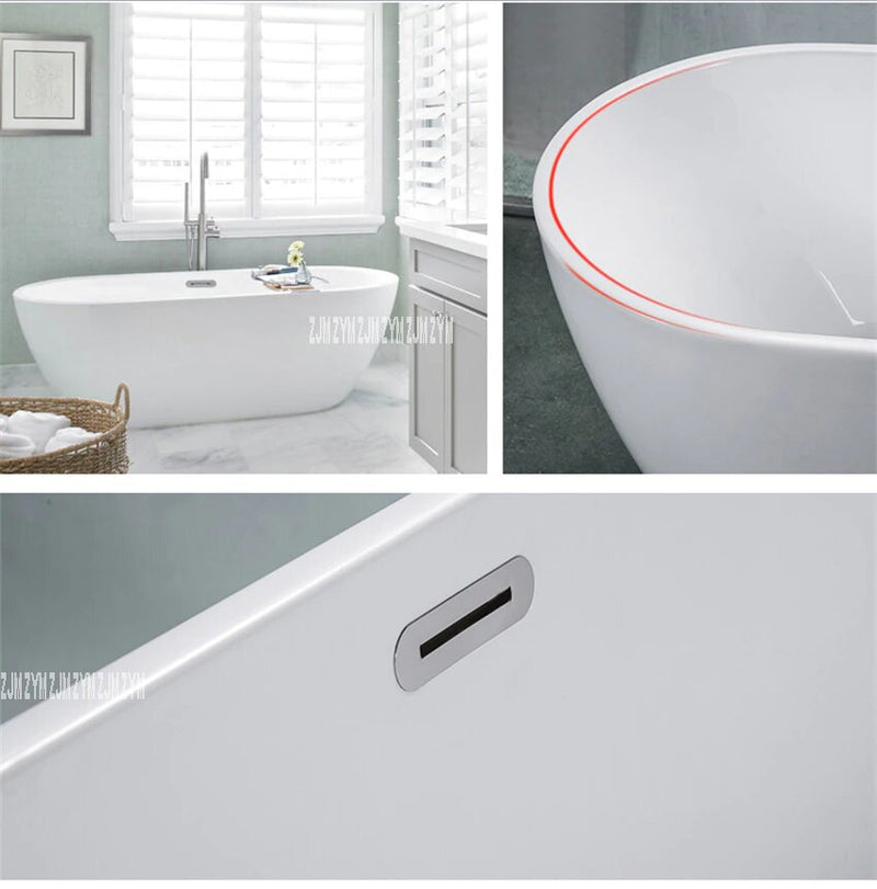 White Oval Freestanding Bathtub 59" X 28"