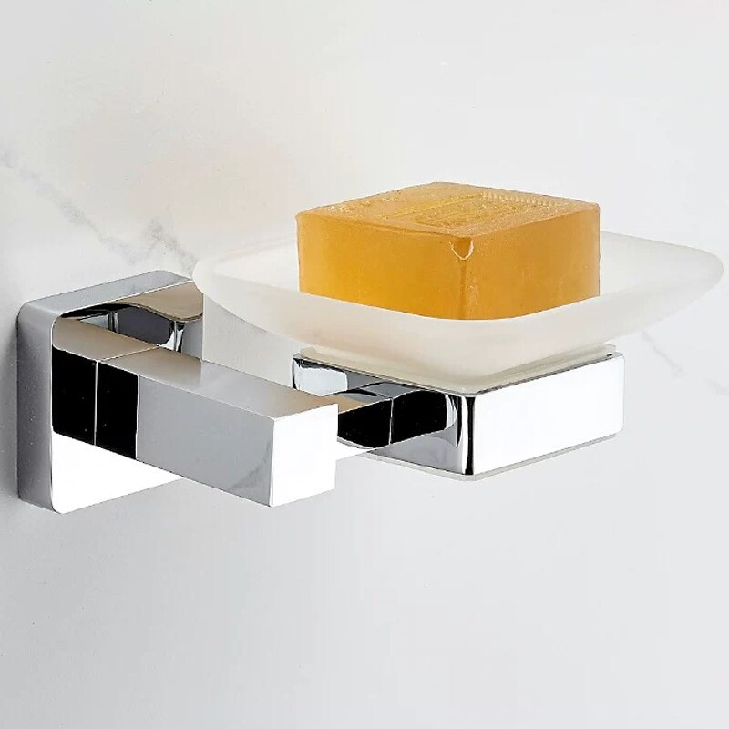 Chrome square bathroom accessories