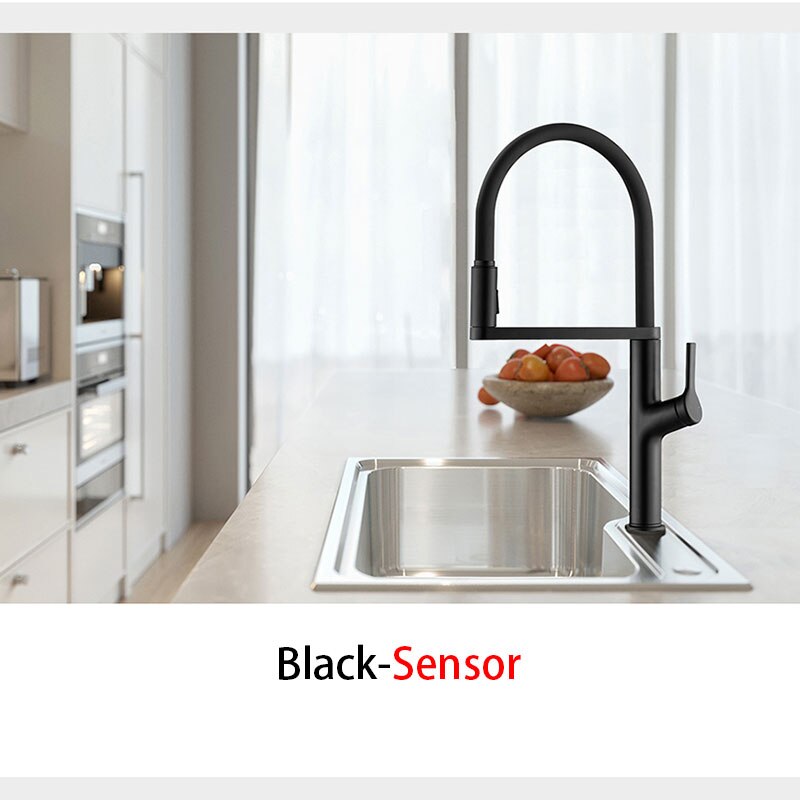 Black Matte Sleek German Design Tall 20" Kitchen Island Faucet