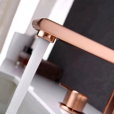 Tuscany-Copper Satin 8" inch wide spread bathroom faucet