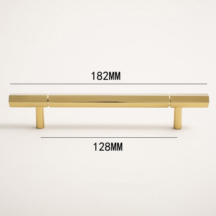 Nordic design gold polished hexagon cabinet and knob door handles