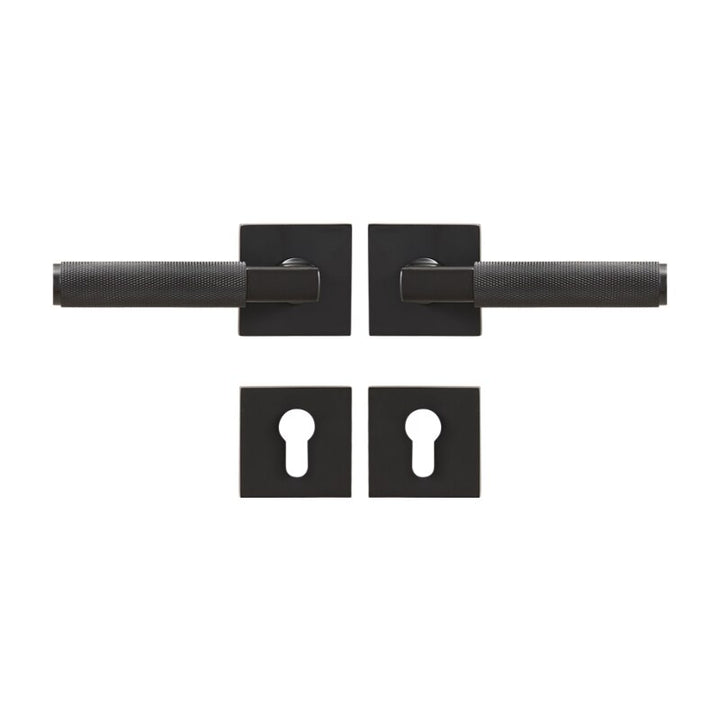 Brushed gold with black two tone interior door lock hardware kit