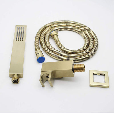 Brushed gold 12" Rain head 4 way function thermostatic shower spa system kit