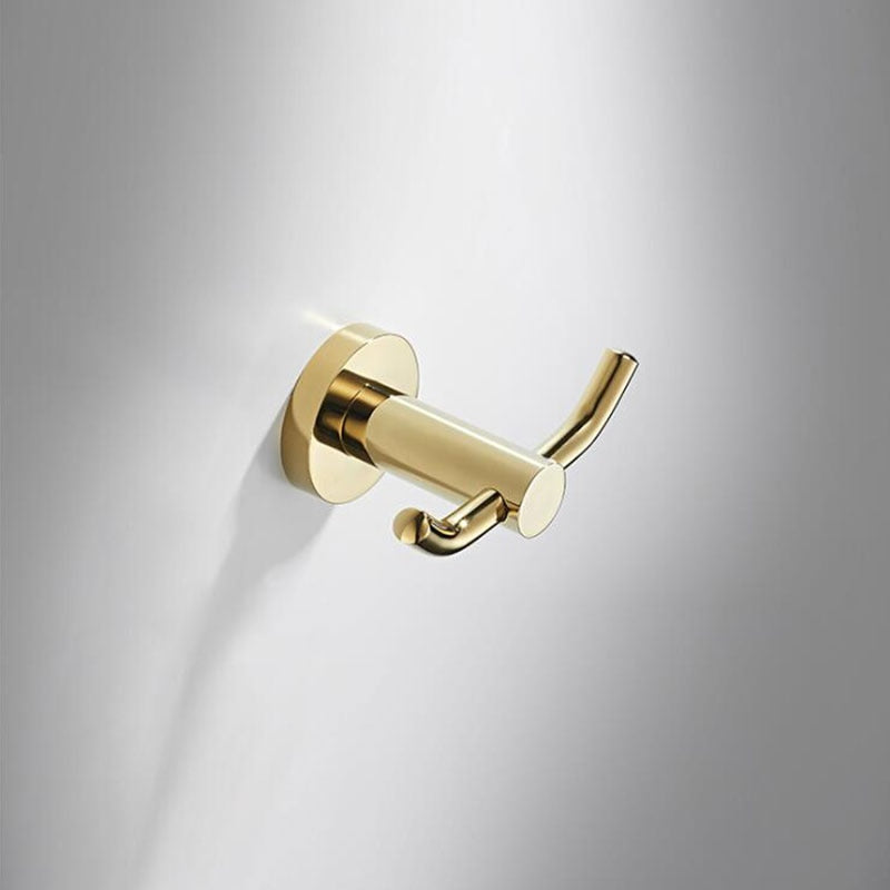 Gold polished brass round bathroom accessories