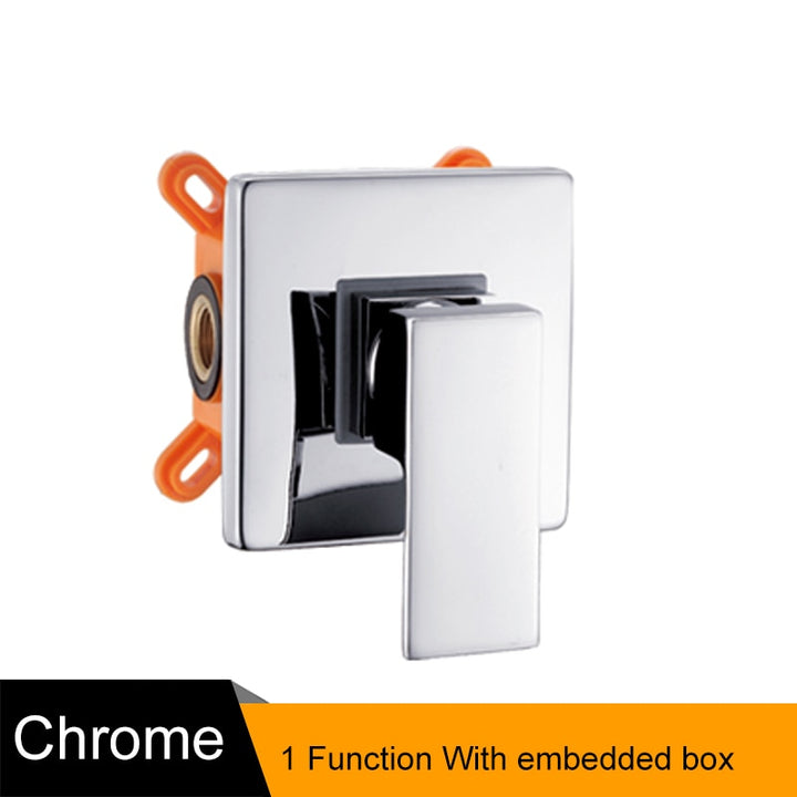 Black-Gold-Chrome- Square-Round -Pressure Balance 1-2 Way Function Shower Valve and Trim Set