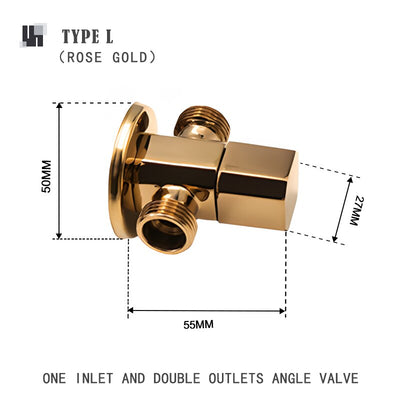 Colors Brass angle 1/2 inch wall mounted shut off water supply valve