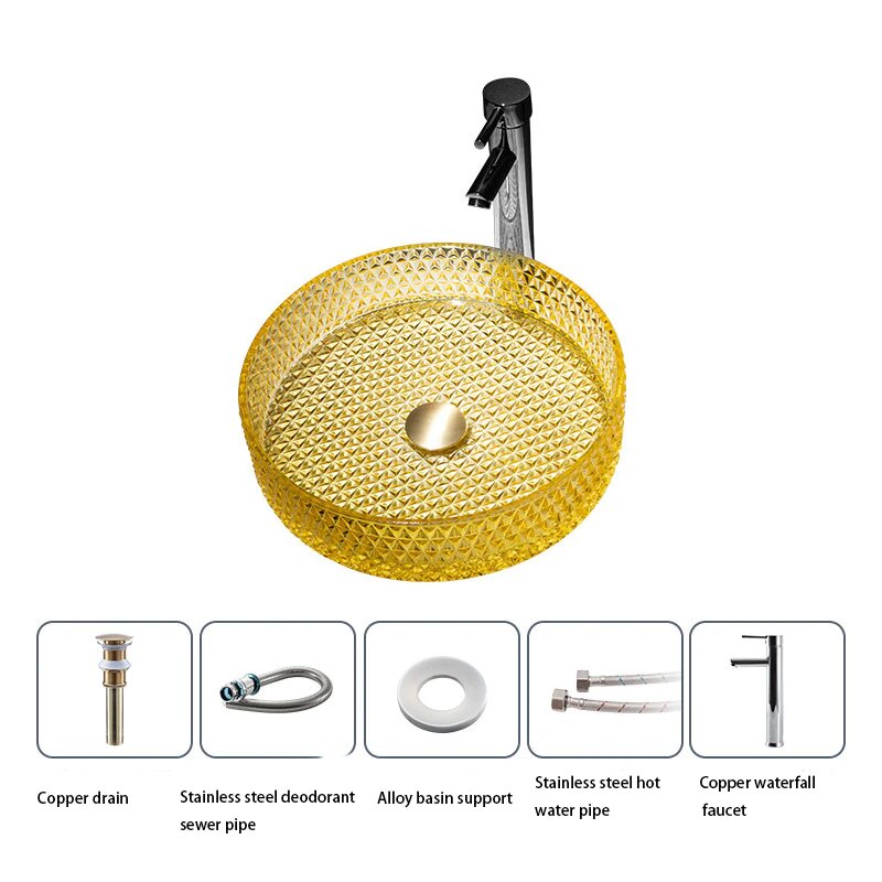 Color Crystal Vessel Sink