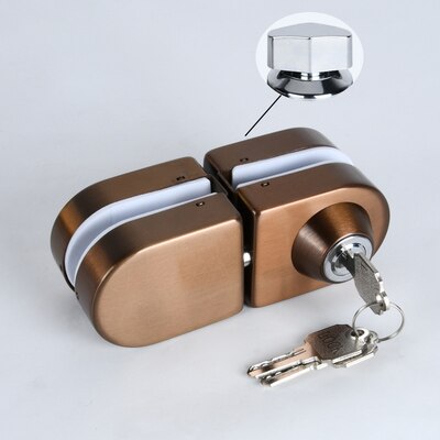 Titanium Glass Double Lock Shower Glass Door for 10mm to 12mm
