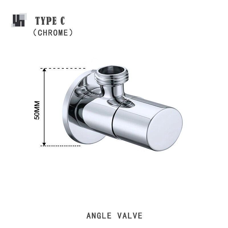 Colors Brass angle 1/2 inch wall mounted shut off water supply valve