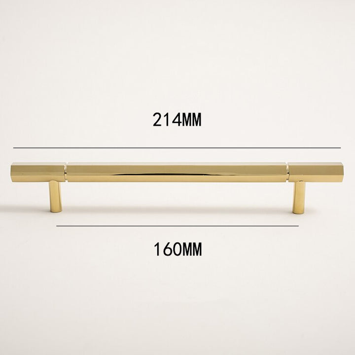 Nordic design gold polished hexagon cabinet and knob door handles
