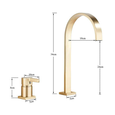 Rose Gold Tall Vessel 2 Pieces Faucet  360 rotating widespread basin Tap