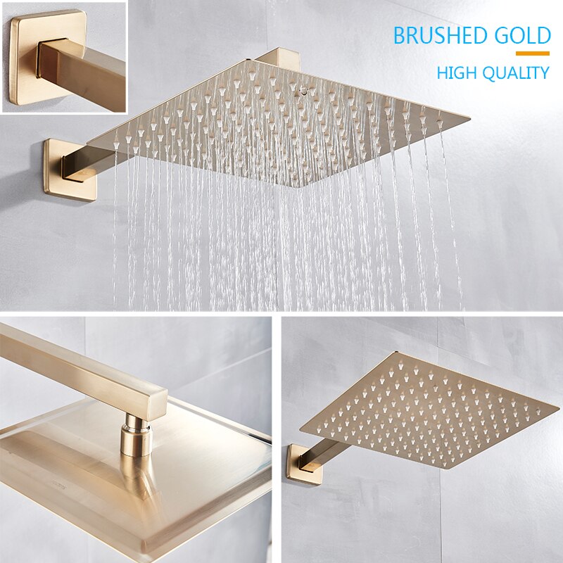 Brushed gold 2 and 3 way pressure balance shower kit